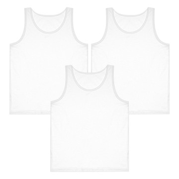 BASE ALPHA ESSENTIALS 男童純棉日常背心 3件組  60  白色