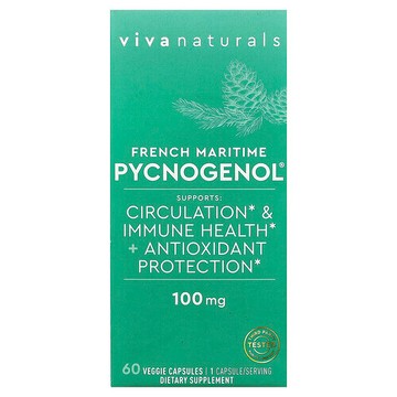 Viva Naturals, French Maritime Pycnogenol®，100 毫克，60 粒素食膠囊