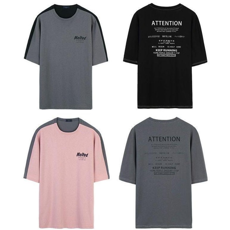 Tシャツ トップス メンズ 半袖 男性 プリントTシャツ ラウンドネック