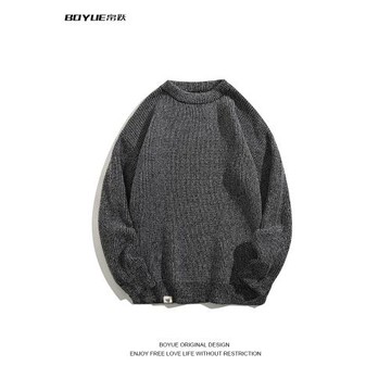 BOYUE帛躍純色針織毛衣港風復古學生修身休閑內搭流行ins外套男女