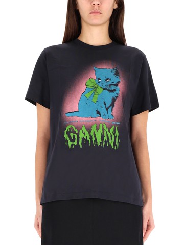 ganni t-shirt "kitty"