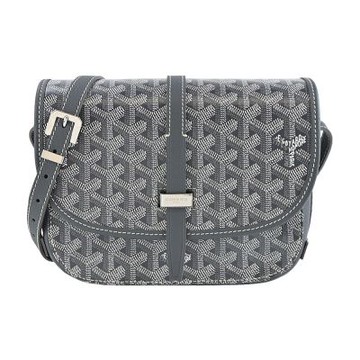 GOYARD BELVEDERE 翻蓋斜背包-小/灰