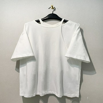 【巴黎精品】現貨+預購 T恤短袖上衣-街頭潮流舒適交錯女裝2色a1er16