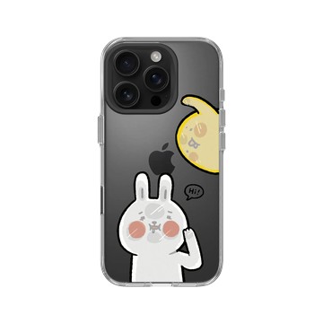 iPhone 16 Pro Clear Case（相機按鈕） 透明 - 懶散兔與啾先生 Lazy Rabbit and Mr.Chu - 貼玻璃