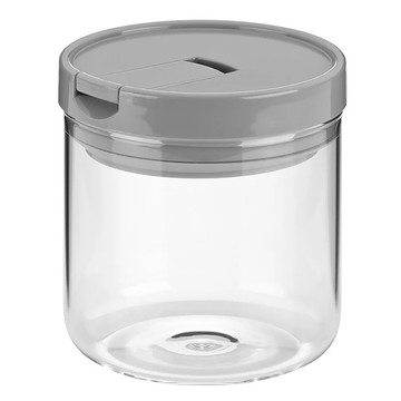 Kela 易扣密封罐 保鮮罐 咖啡罐 收納罐 零食罐 儲物罐 硼矽玻璃 ABS/PP塑料 矽膠 600ml  11.3 x 10.8cm 灰色 270g 600m  1個