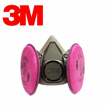 3M 6200防毒面具+2097 P100有機氣體異味防塵濾棉 三件組 防毒面具套裝組 棉 可過濾微細粉塵/有 機氣體臭味