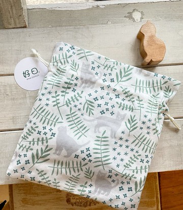 【好日手作】貓咪花草束口萬用袋。布作 收納 母親節 小禮物