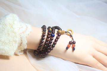 【檀木手串】精美手鏈手環108顆佛珠轉運珠男女青金石瑪瑙