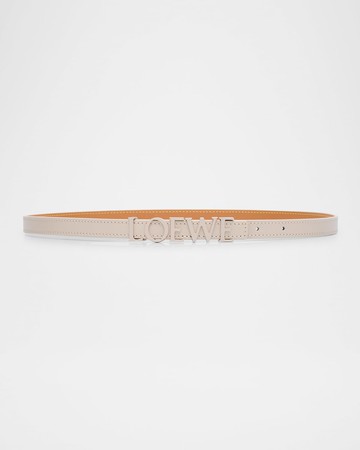 Logo Lettering Leather Skinny Belt