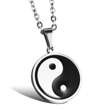 鈦鋼項鍊 吊墜-潮流時尚太極八卦生日情人節禮物男配件73cm4【獨家進口】【米蘭精品】