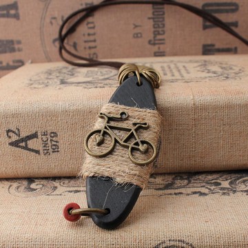 亞麻服裝配飾品 女 經典合金自行車吊墜長款毛衣鏈 學生時尚禮物