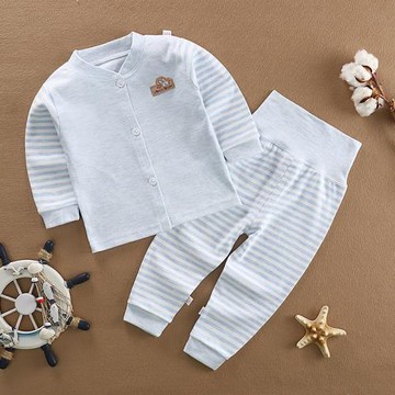 新生嬰兒衣服內衣套裝男寶寶高腰護保暖肚秋褲女兒童秋衣純棉睡衣