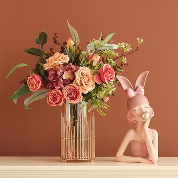 輕奢泡泡女孩家居客廳裝飾花瓶插花網紅北歐干花餐桌花藝臥室擺件