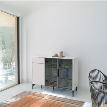 文創集 安格3.9尺三門單抽微晶石面餐櫃-118x39x90cm免組