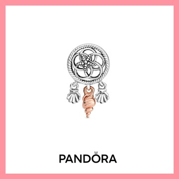 限量品✨【Pandora官方直營】貝殼捕夢網串飾 [客製化卡片]生日禮。祝福。情人。朋友