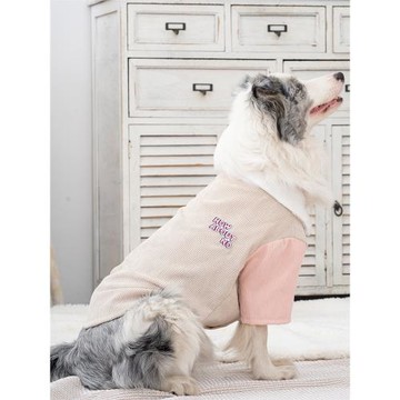 它小灶 大型犬大狗貓咪春天外套燈芯絨邊牧狗狗衣服中型犬防掉毛