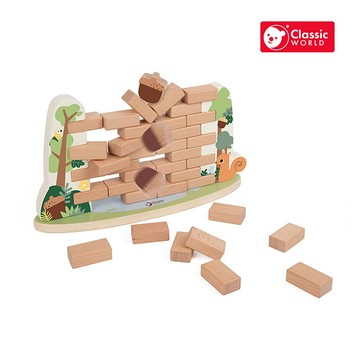 德國 classic world 客來喜經典木玩搖搖松鼠疊疊樂/積木抽抽樂(益智玩具 親子桌遊)