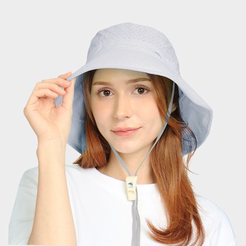 SUN GLADE 成人防紫外線附遮陽片露營帽  淺灰色  XL