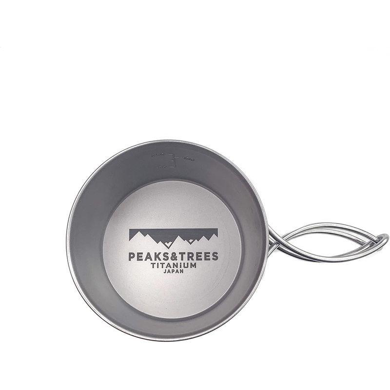 PEAKSTREES ピークス＆ツリーズ 深型 チタン シェラカップ フォールドハンドル 目盛り付き (深型 250ml 単品)