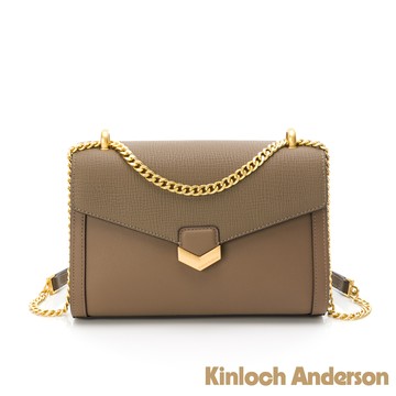 【金安德森】 Chaya翻蓋斜側包-褐灰
