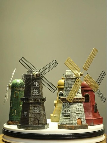 創意復古擺設酒柜荷蘭風車模型小家居客廳臥室玄關擺設裝飾品小