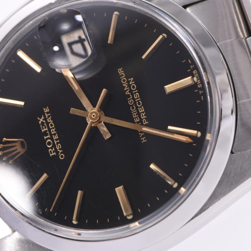 ROLEX ロレックス ヒステリックグラマー Wネーム オイスターデイト プレシジョン 6694 ボーイズ SS 腕時計 手巻き 黒文字盤 ABランク  中古 銀蔵 | LINEブランドカタログ