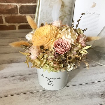 復古秋色永生桌花/開幕盆花/乾燥花