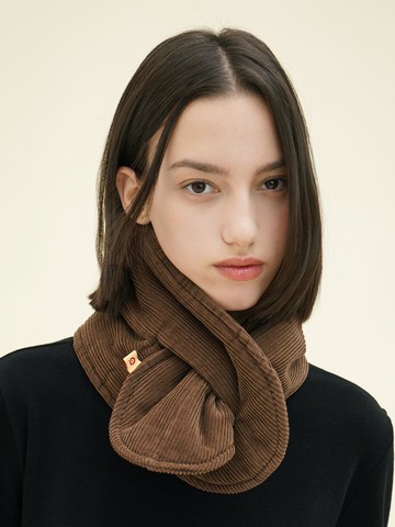 Padded Corduroy Muffler Scarf [Brown] (244702SBR)