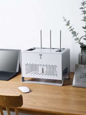 路由器延長線收納整理盒 路由器收納盒 插座數據機置物架 數據機收納盒