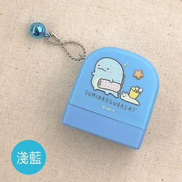 可愛卡通印章 - 彩盒連續章-角落生物－小恐龍(外殼藍)-淺藍 (3x1cm)