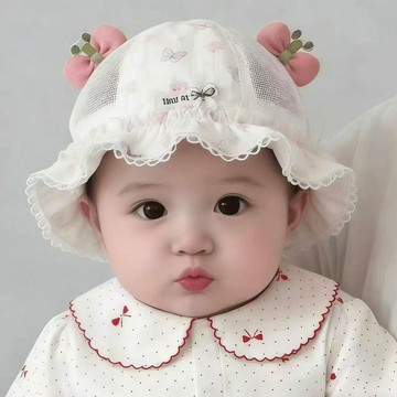 🍭臺灣出貨🍭嬰兒帽子春秋薄款遮陽可調節公主漁夫帽女寶寶新生小月齡胎帽夏季