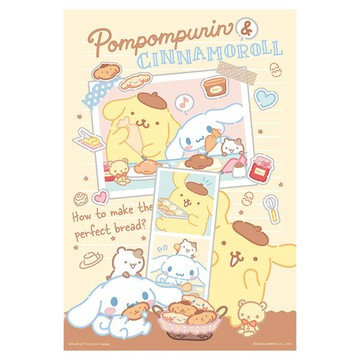 HUNDRED PICTURES 百耘圖 拼圖 Pompompurin & Cinnamoroll 布丁狗&大耳狗喜拿 300片 3歲以上適玩  Pompompurin & Cinnamoroll 布丁狗&大耳狗喜拿 烘焙餅乾  1盒
