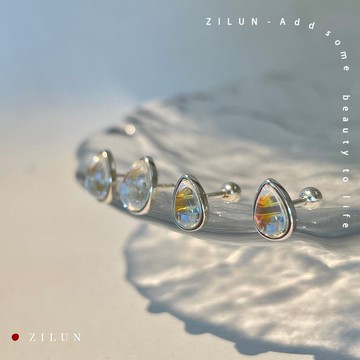 |簡約|幸運的彩虹雨 • 彩光琉璃 • 轉珠耳飾 • 925silver