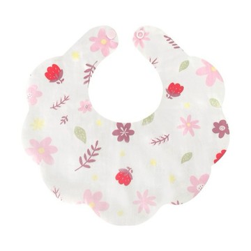 【安琪兒婦嬰百貨】棉嬰庫 MianYingKu 韓版花瓣圍兜/嬰兒圍兜/口水巾 (粉嫩小花)
