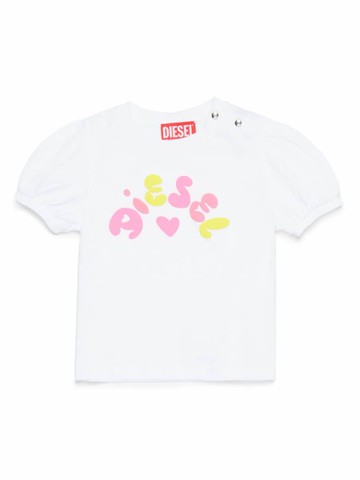 Diesel Kids - heart logo-print T-shirt - kids - Cotton - 18-24 mth - White