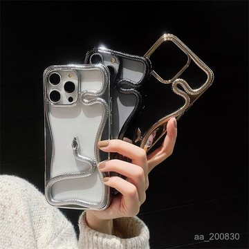 ✨限時下殺✨新款立體鏤空蛇適用蘋果16promax手機殻iPhone15/14/13電鍍12軟11