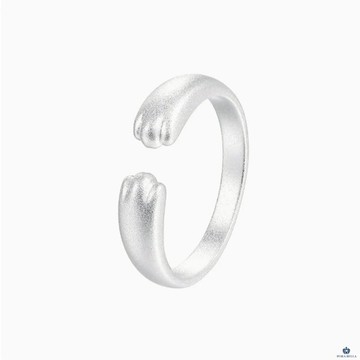 【Porabella】925純銀磨砂貓爪戒指 時尚開口指環 個性小眾ins設計 可調節開口式 銀戒 Rings-廠商直送