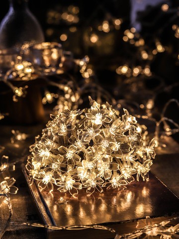 房間裝飾燈串創意櫻花串燈臥室滿天星彩燈閃燈小燈串網紅燈