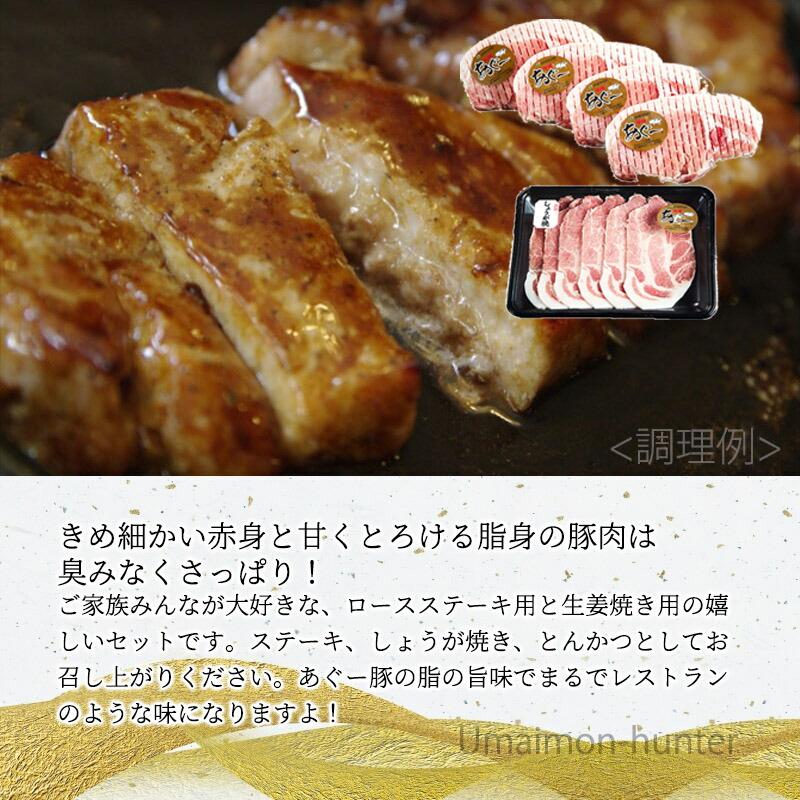 ギフト 沖縄あぐー ロースステーキ・しょうが焼セット おもろ企画 沖縄 土産 人気 希少 国産 豚肉 あぐー 低コレステロール