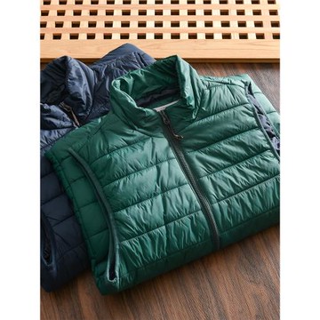 超值美單戶外男士秋冬輕盈保暖立領絎縫百搭夾棉馬甲無袖棉背心