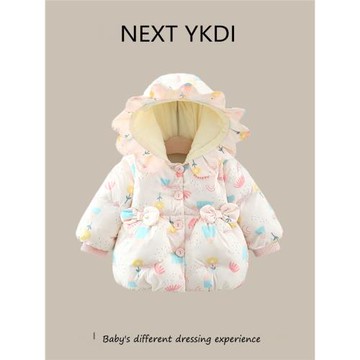 英國NEXT冬季嬰兒羽絨棉服女寶寶棉襖民族風拜年服漢服棉衣外套厚