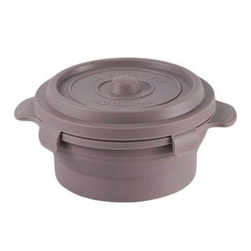 [福利商品]22-9_housuxi-舒希-鑄鐵鍋矽膠折折盒-茶棕-200g-900ml-1個