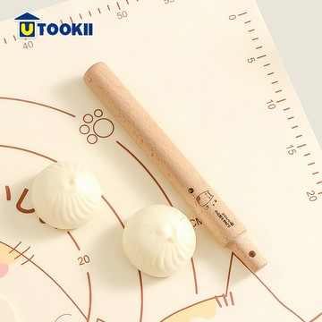 UTOOKII - 可愛貓咪附刻度櫸木擀麵棍-S
