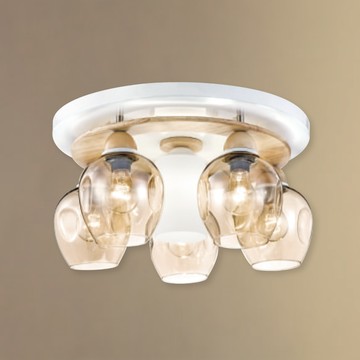 琥珀色玻璃原木造型吸頂燈 F37-21-92433