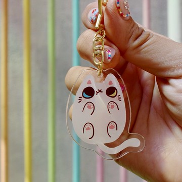 肉球壓克力吊飾/雙面都有圖案/肉球腳腳貓
