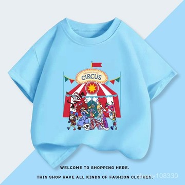 【臺灣-出貨】神奇數字馬戲團衣服男女童夏裝短袖T恤純棉半袖兒童卡通洋氣上衣 馬戲團衣服 神奇數字 數字馬戲團 帕姆尼 Z