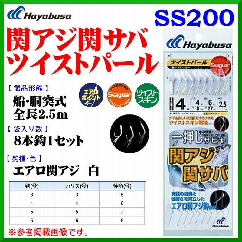 ハヤブサ 関アジ関サバ ツイストパール Ss0 鈎3号 ハリス3号 幹糸5号 10個セット 1枚に付 514 船用 定形外可 6 通販 Lineポイント最大0 5 Get Lineショッピング