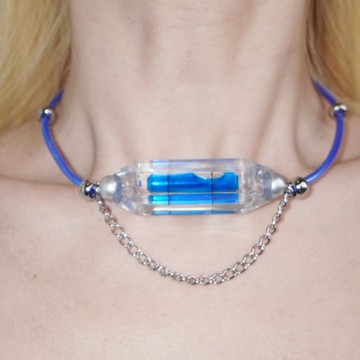 賽博朋克手作水平儀紅黃藍未來感甜酷頸鏈頸圈項鏈項圈三色可選