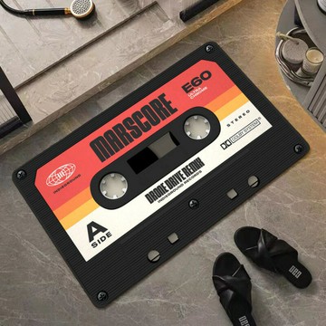 楓林宜居 硅藻泥吸水地墊復古磁帶浴室洗手間防滑腳墊房間臥室門口門墊耐臟