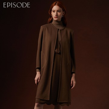 EPISODE - 簡約舒適大口袋圓領寬鬆長外套134402